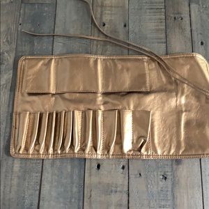 Cici Fashion Roll Up Makeup Brush Holder Travel Cosmetic Case Gold